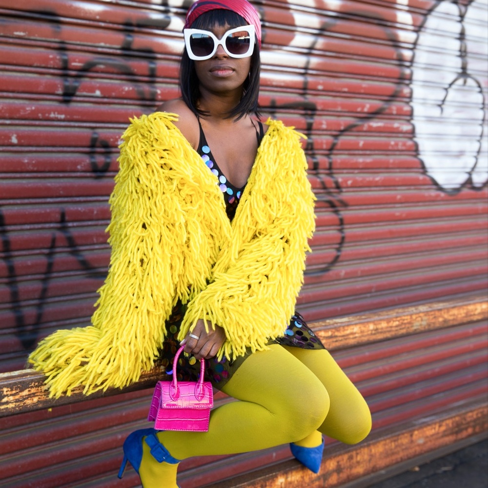 Bright Yellow Shaggy Jacket/Throw